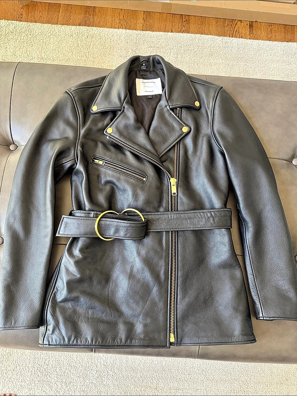 Anthropologie Understated Genuine Leather Jacket size medium